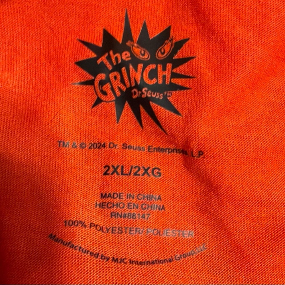 The Grinch Dr Seuss Unisex Pajamas Set Christmas Red and Green 2XL Long Sleeve - Picture 3 of 4